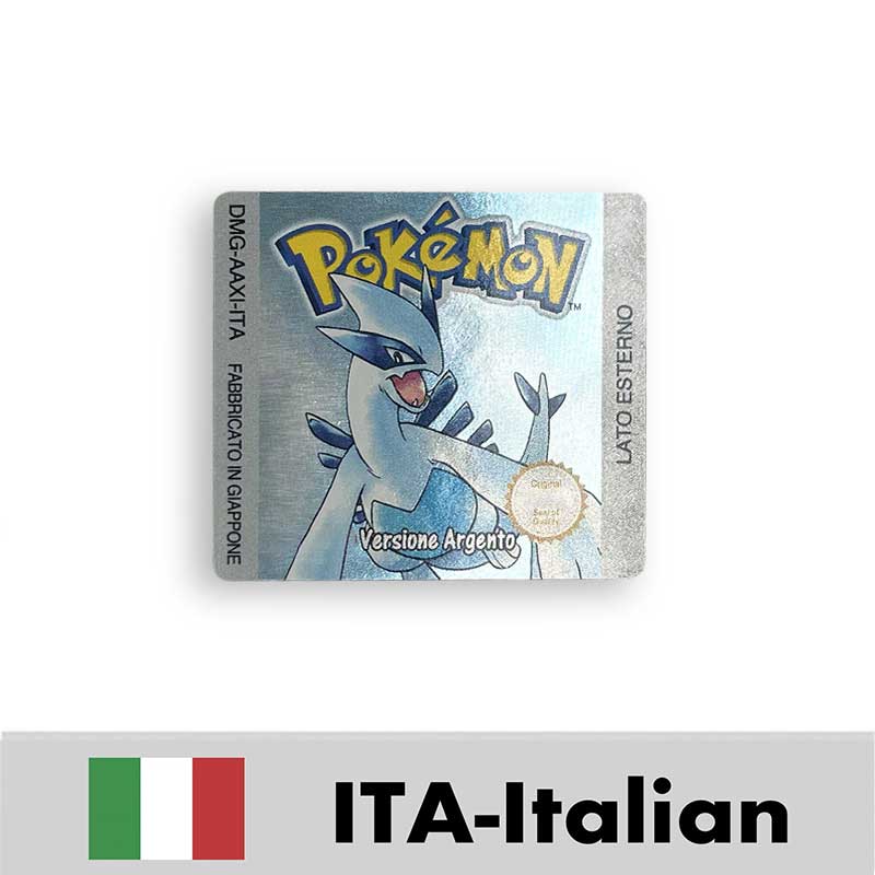 USA FRA NOE ESP ITA EUR Pokemon crystal gold silver red blue yellow Metallic FoilFinish Box Trey Manual label for GBC