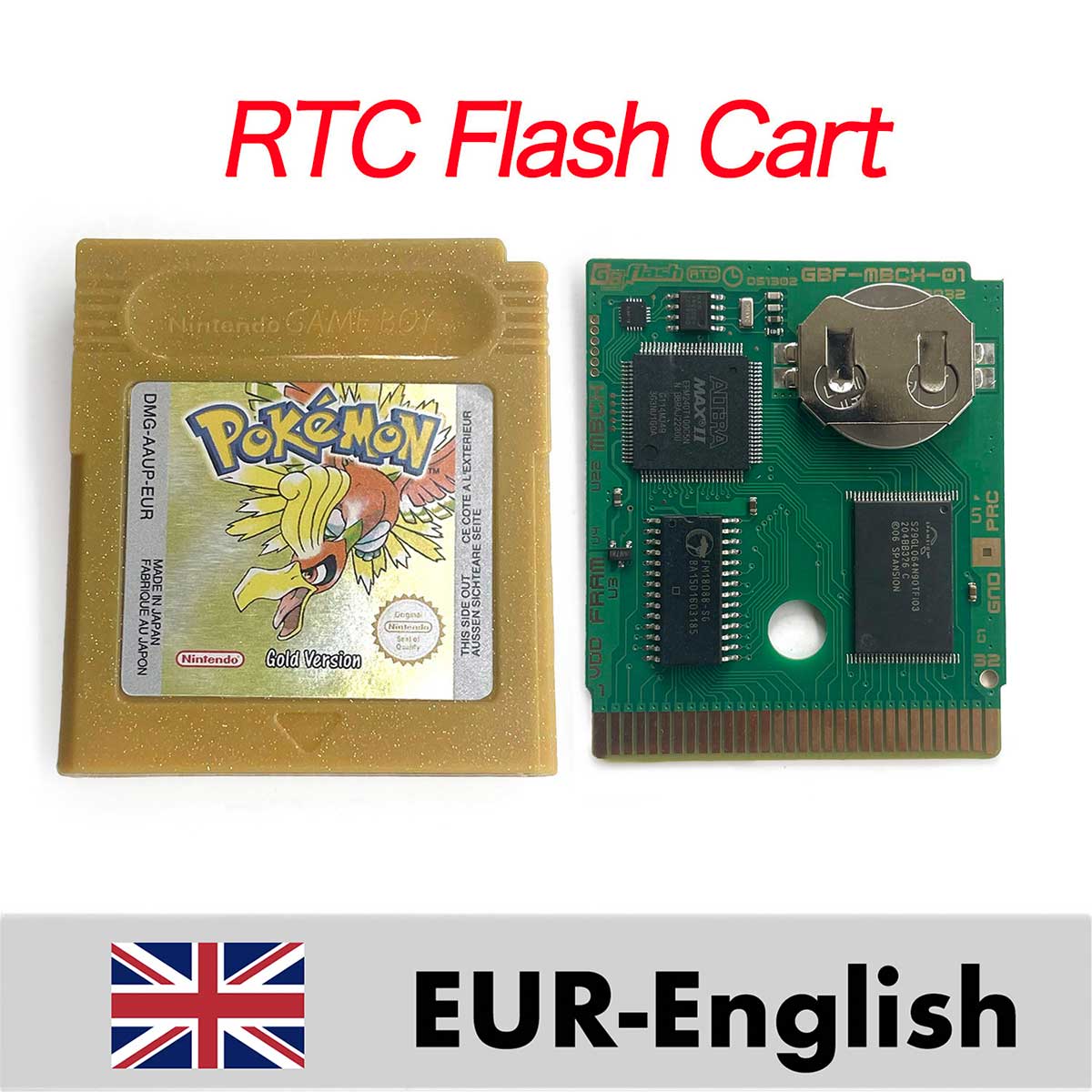 USA ITA NOE FRA ESP EUR version pokemon RTC Flash crystal gold silver NO RTC yellow red blue 16 bit Game Cartridge for GBC