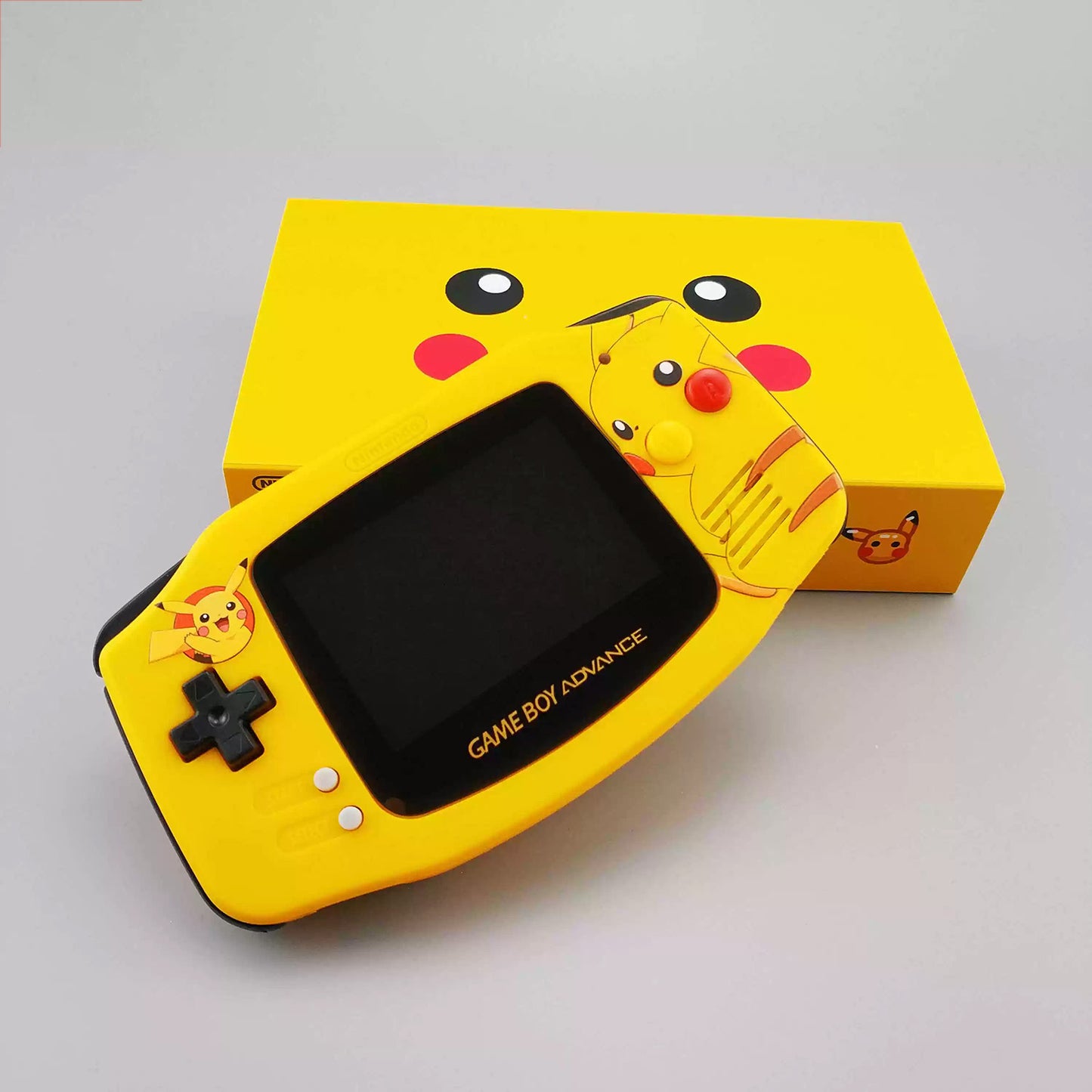 Original Gameboy GBA Gaming Console Pikachu Highlighted Limited Edition Palm