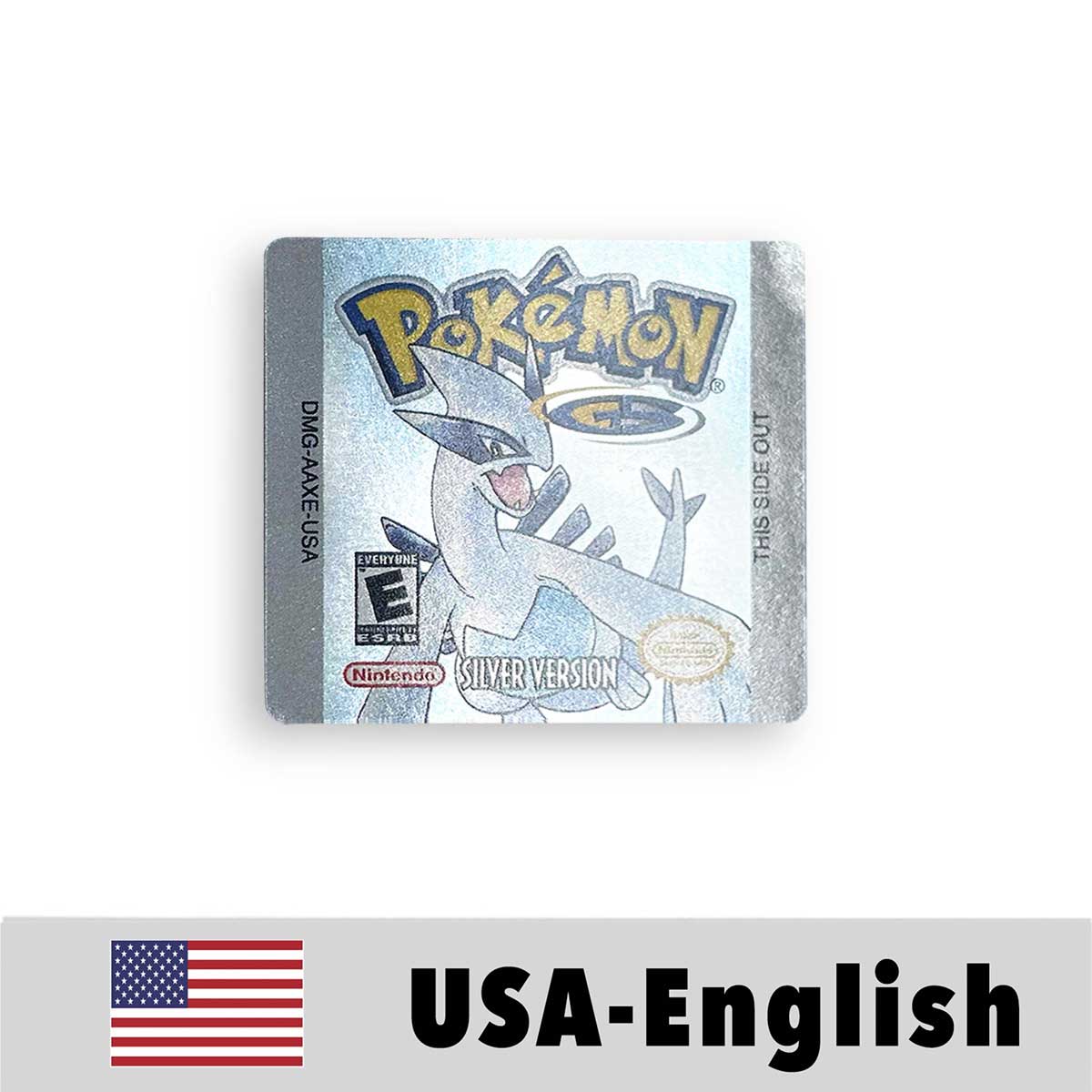 USA FRA NOE ESP ITA EUR Pokemon crystal gold silver red blue yellow Metallic FoilFinish Box Trey Manual label for GBC