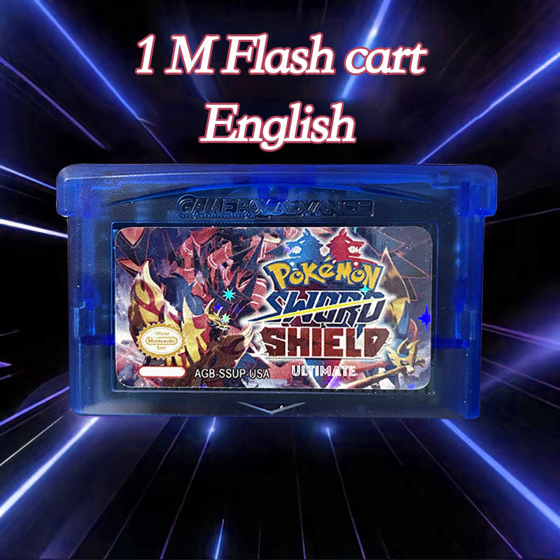 USA English Language 1 M Flash cart Pokemon sword shield GBA Game Cartridge Video Game Console Rom Hack