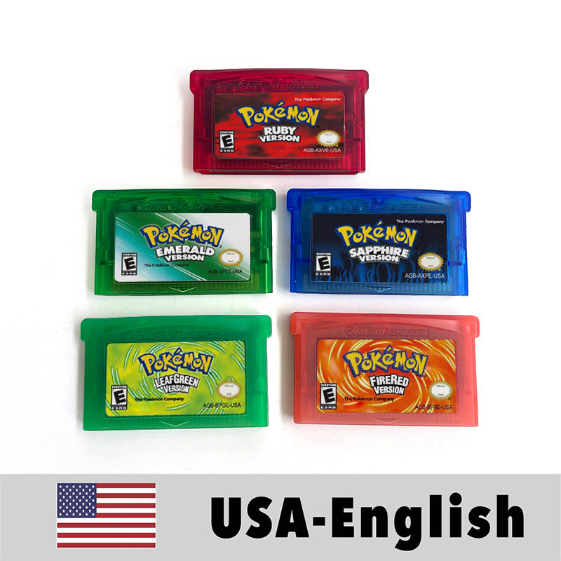 （Shipped from the United States) USA English IC Save Pokemon Emerald Leafgreen Ruby Firered Sapphire 5-in-1 Game Cartridge for GBA