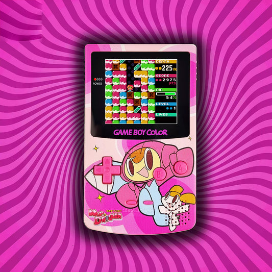 GBC customized GAMEBOY COLOR game console, high brightness handheld console, point-to-point full fit drilling kid