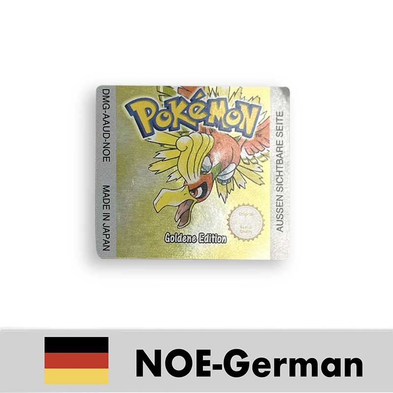 USA FRA NOE ESP ITA EUR Pokemon crystal gold silver red blue yellow Metallic FoilFinish Box Trey Manual label for GBC