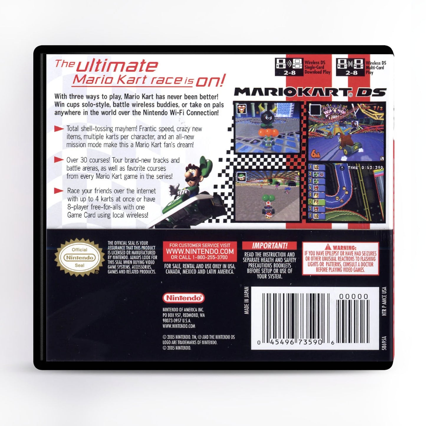 Mario Kart With Box Game cartridge Manual Ds  for Nintendo Ds 3ds 2ds