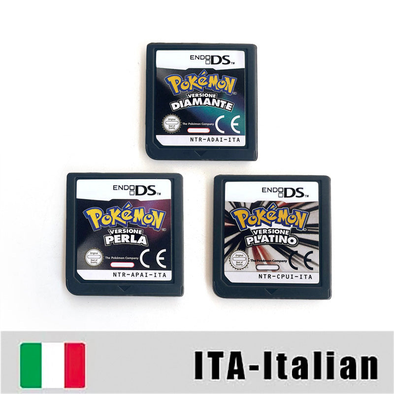 ESP ITA FRA USA EUR NOE Pokemon HeartGold SoulSilver Platinum Diamond Pearl Nintendo Video Console Game Cardride For DS 2DS 3DS
