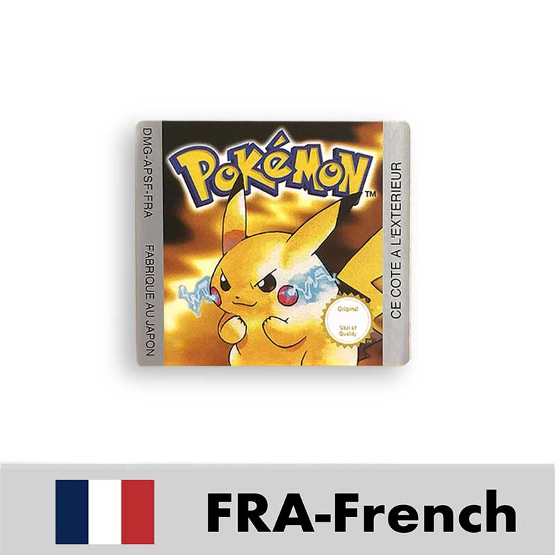 USA FRA NOE ESP ITA EUR Pokemon crystal gold silver red blue yellow Metallic FoilFinish Box Trey Manual label for GBC