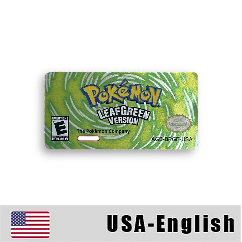 Pokemon Leaf Green Fire Red Ruby Emerald Sapphire Game Cartridge Label Stickers for Gba