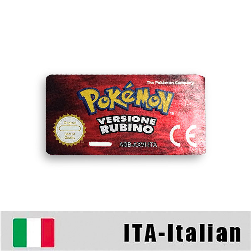 Pokemon Leaf Green Fire Red Ruby Emerald Sapphire Game Cartridge Label Stickers for Gba