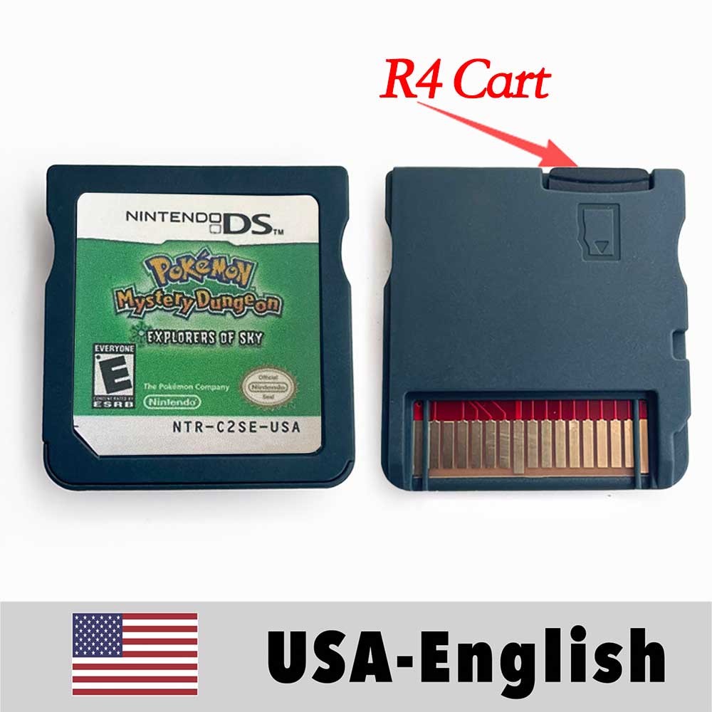 USA English Pokemon Mysiery Dungeon EXPLORERS OF SKY/Darkness/Time Blue-Rescue-Team Box Game Cartridge for DS NDS 3DS
