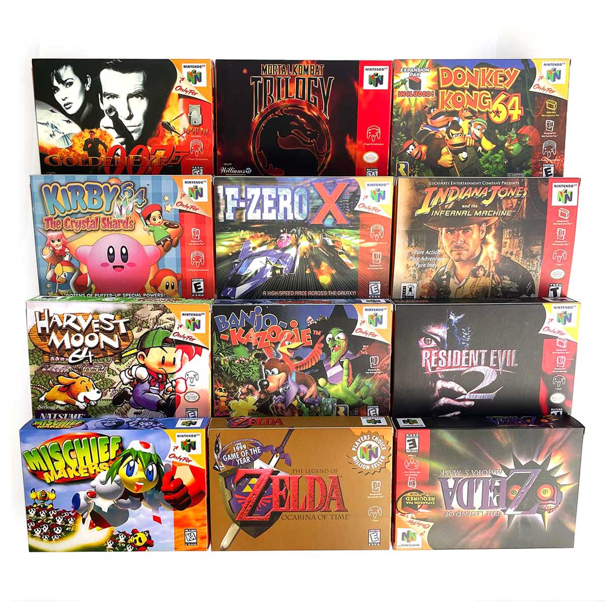 USA NTSC Banjo Donkey Kong 64 Kirby 64 Mario Party Pokemon Stadium Zelda Goldeneye 007 Game Cartridge Tray BOX for N64