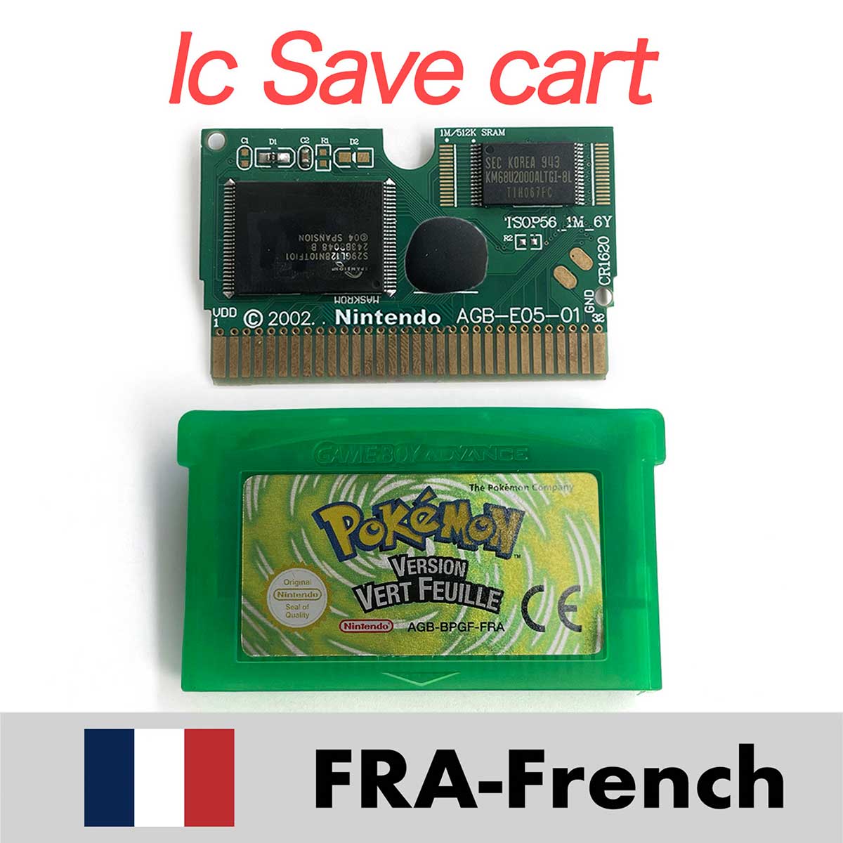 USA ESP NOE FRA EUR ITA IC Save cart Pokemon Emerald,firered,ruby,sapphire,leafgreen Game Cartridge for GBA multiple languages