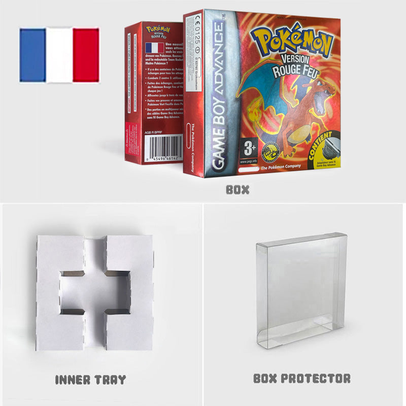 USA NOE FRA EUR ESP ITA Pokemon Emerald Ruby Leafgreen Sapphire Firered Nintendo Metallic Holographic BOX for GBA multiple languages