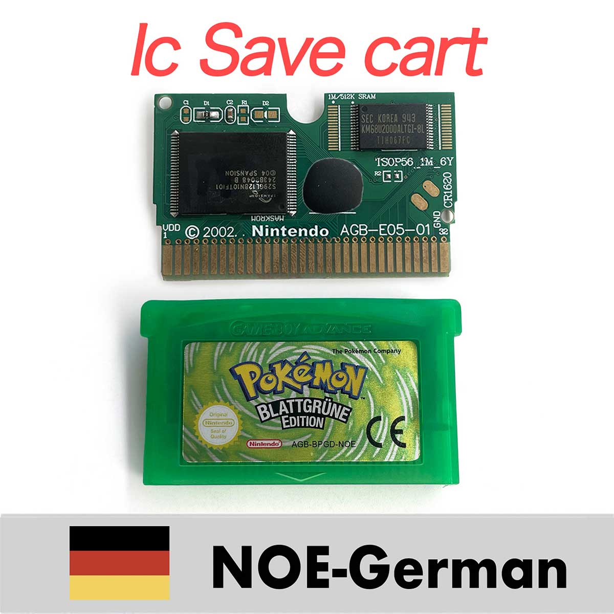 USA ESP NOE FRA EUR ITA IC Save cart Pokemon Emerald,firered,ruby,sapphire,leafgreen Game Cartridge for GBA multiple languages