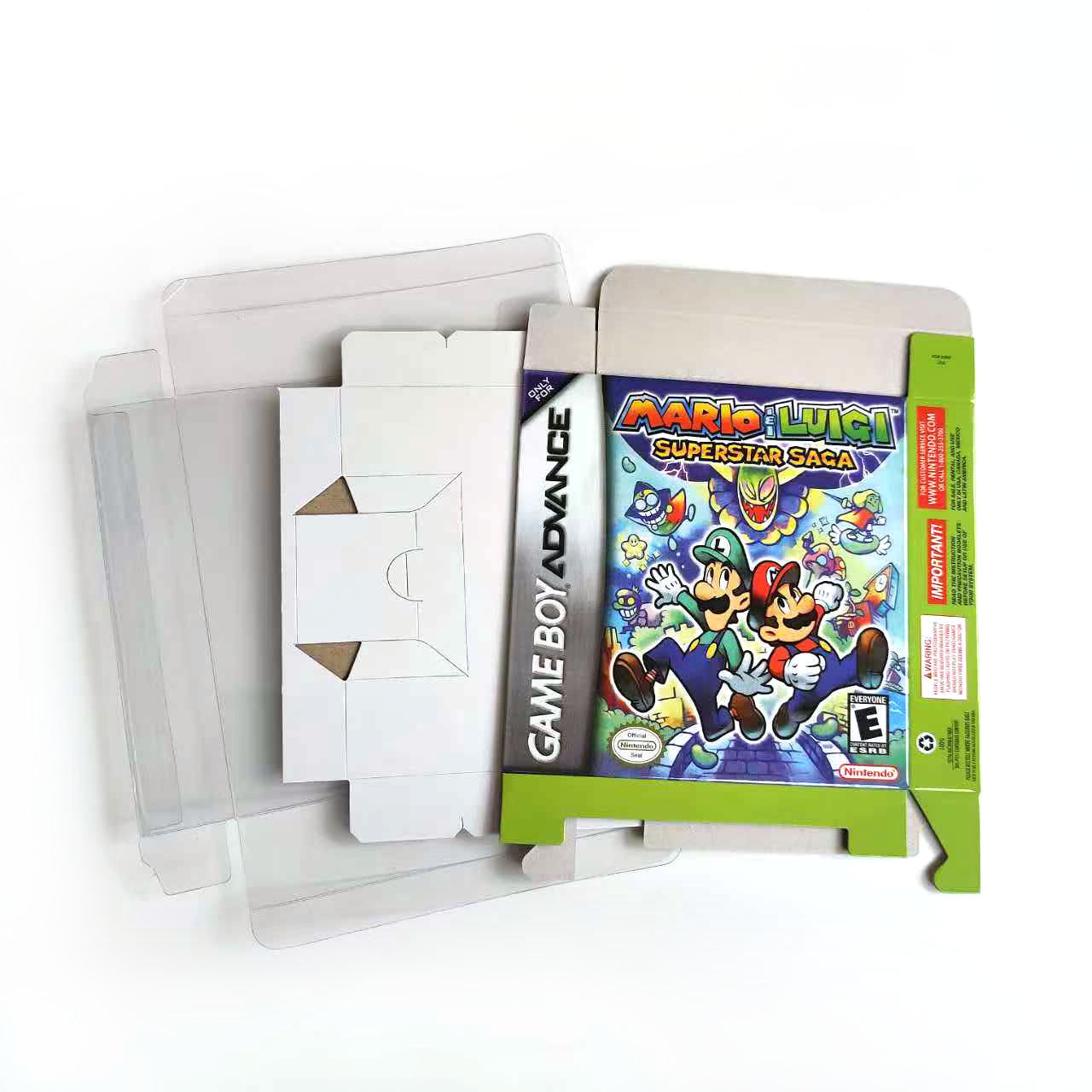 Mario & Luigi Superstar Saga cartridge with tray box for gba game boy advance