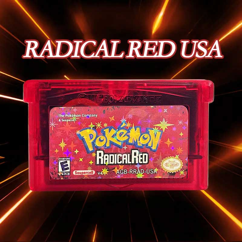 Pokemon Radical Red v4.1. ( RTC Flash cart ) Cartridge for GBA