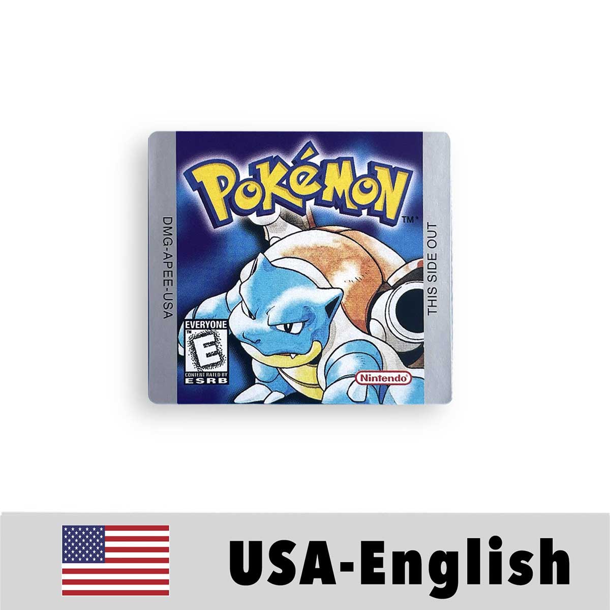 USA FRA NOE ESP ITA EUR Pokemon crystal gold silver red blue yellow Metallic FoilFinish Box Trey Manual label for GBC