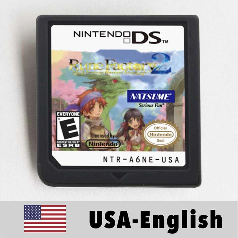 USA English Ace Attorney/Castlevania/Kirby/Rune Factory/Bomberman/Digimon World/Dragon Quest/Etrian Odyssey Game Cartridge for Nintendo Ds 3ds 2ds