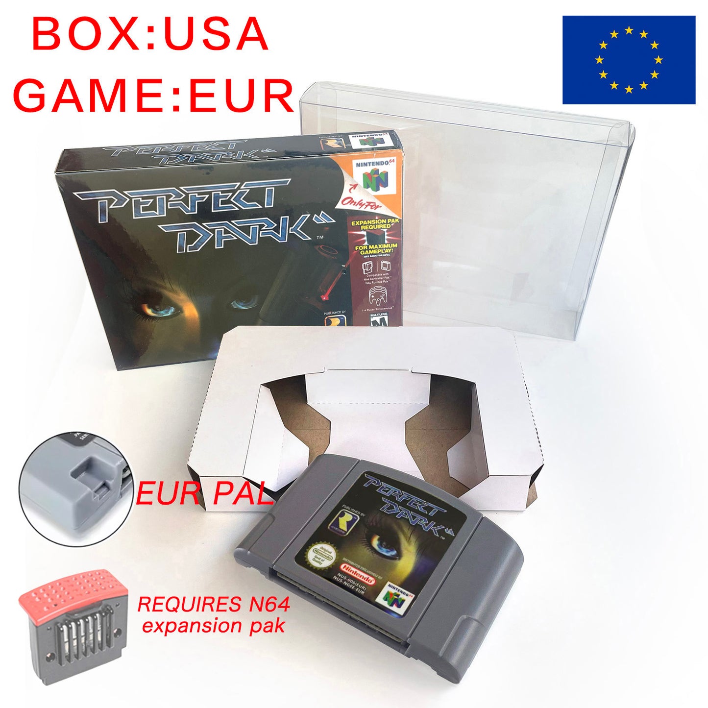 EUR PLA Version English Zelda Major Mask Resident Evil 2 Banjo Kazooie Mario Party 2 Game Cartridge with Tray Box for N64 Nintendo 64