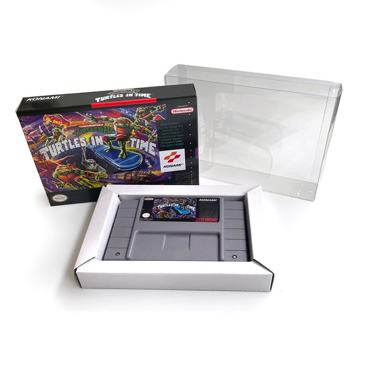 Teenage Mutant Ninja Turtles IV Turtles in Time cartridge with tray box manual for SNES super nintendo entertainment system