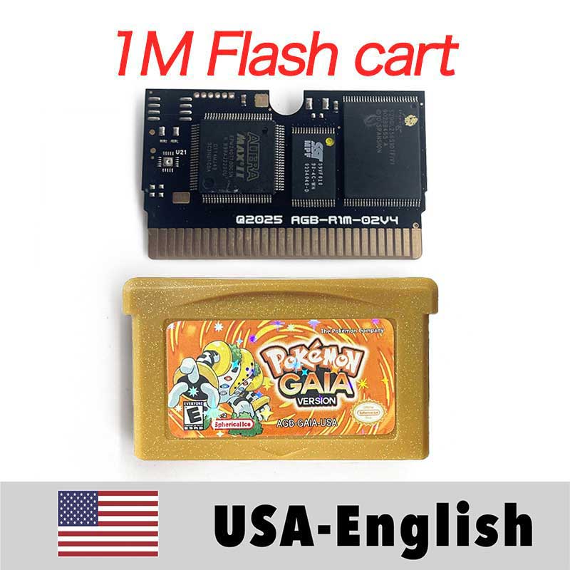 USA ESP Pokemon GAIA ( 1 M Flash cart ) Cartridge for GBA