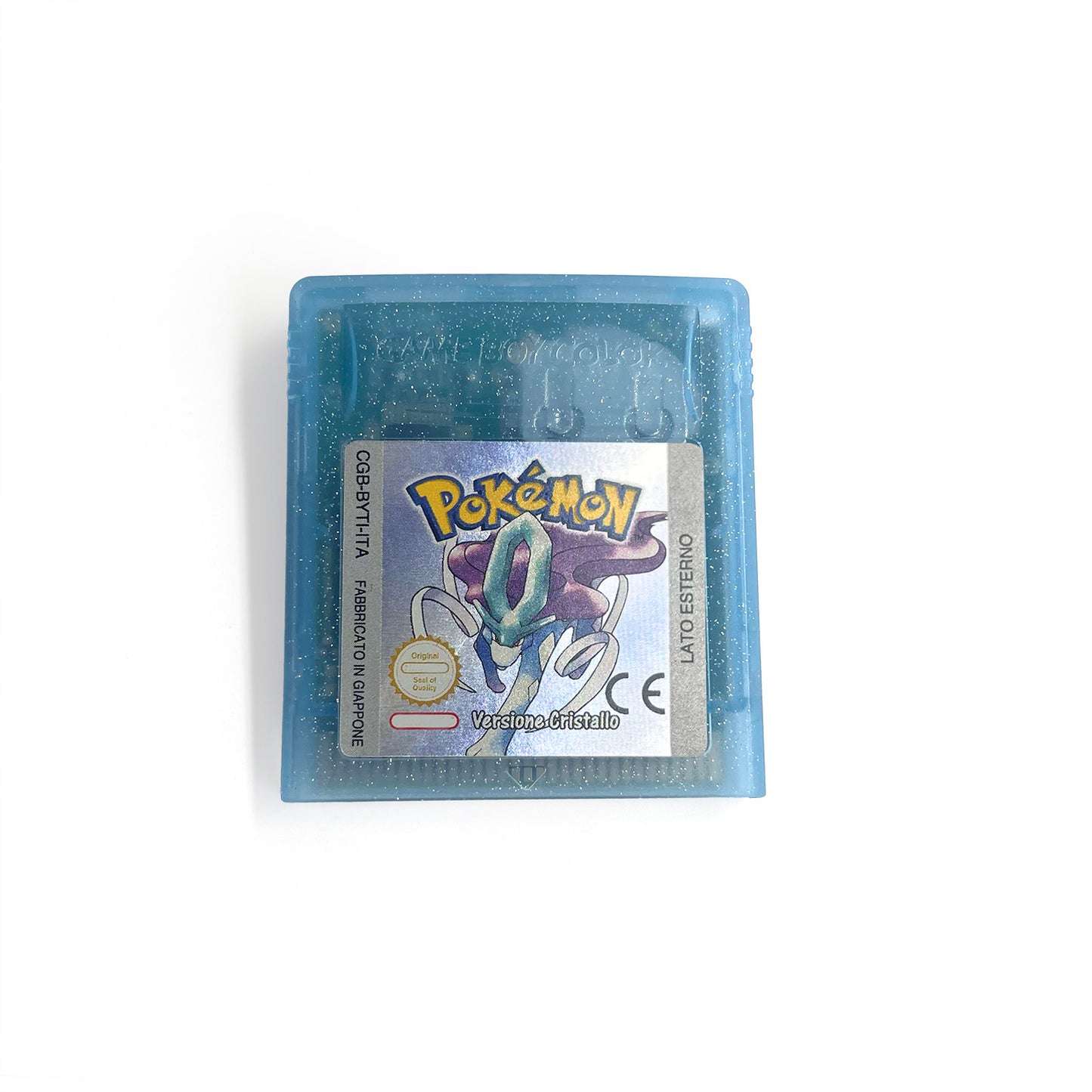 GBC game ITA Italian pokemon crystal version RTC Flash cart Battery save Nintendo pokemon cristallo cartridge tray box game boy color