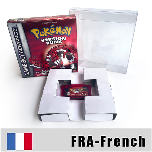 FRA French IC save rtc flash cart Real Time Clock pokemon Rubis version box with tray Nintendo game cartridge for gba game boy advance