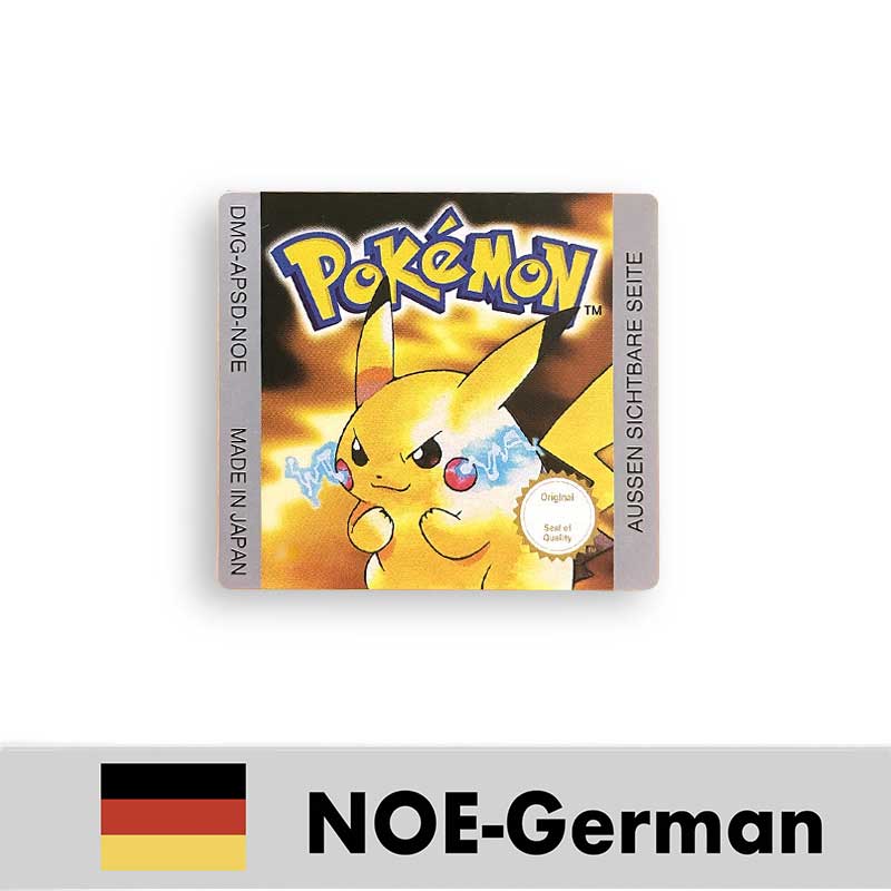 USA FRA NOE ESP ITA EUR Pokemon crystal gold silver red blue yellow Metallic FoilFinish Box Trey Manual label for GBC