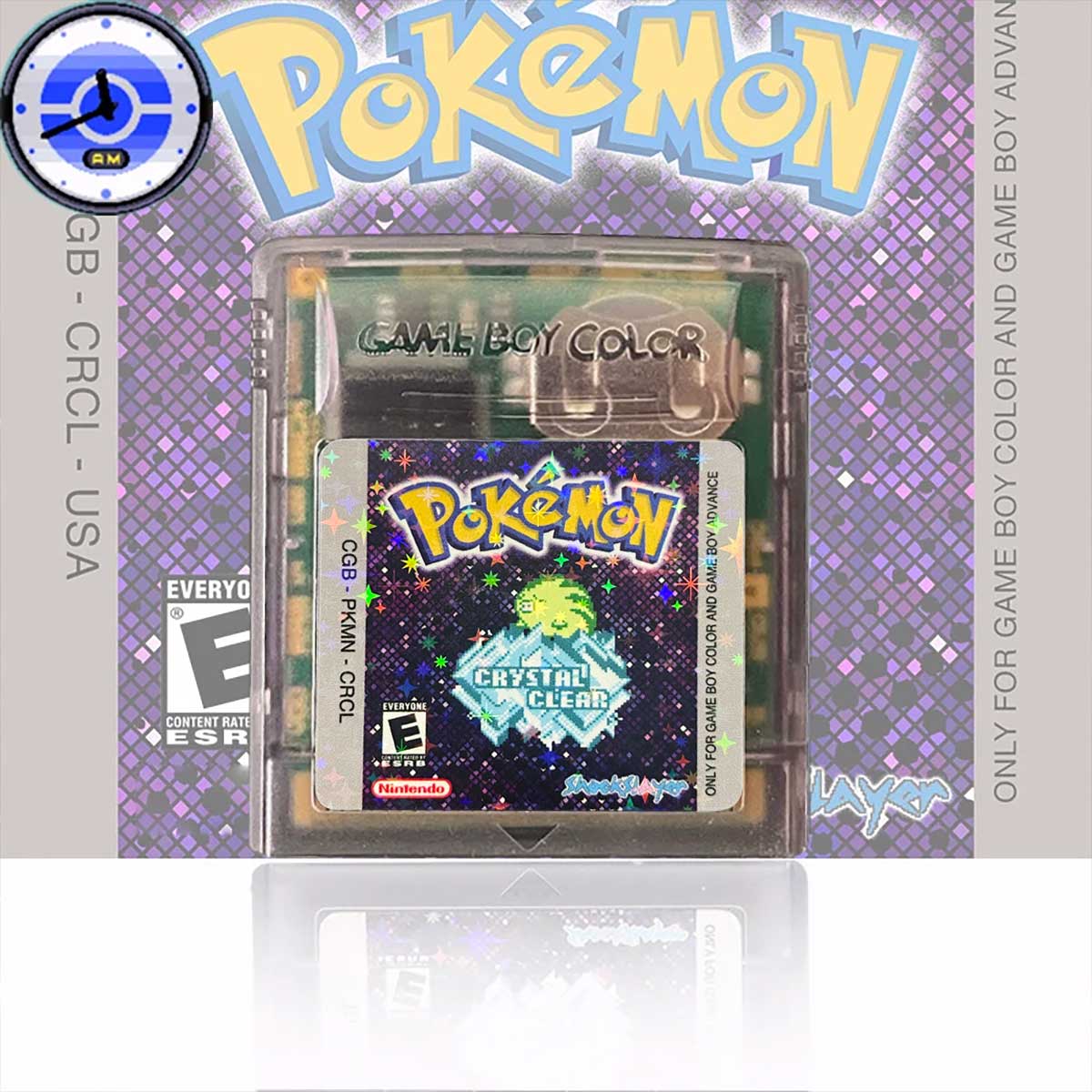 Pokemon crystal clear v2.5.10 ( RTC Flash cart ) Cartridge for GBC