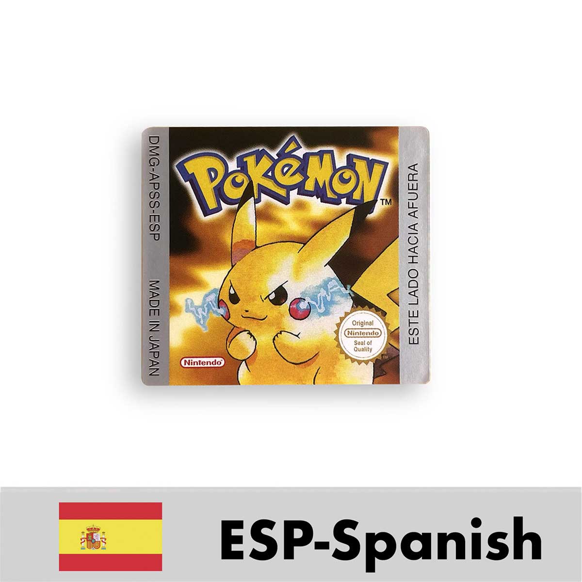 USA FRA NOE ESP ITA EUR Pokemon crystal gold silver red blue yellow Metallic FoilFinish Box Trey Manual label for GBC