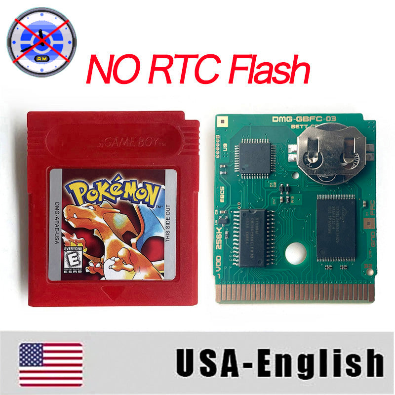 USA/NTSC Sealed NO RTC pokemon red version Battery save IC save  Manual cartridge with tray box for gbc game boy color