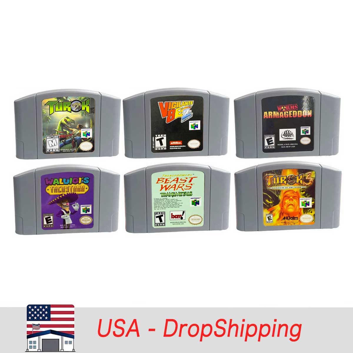 （Shipped From The United States) USA NTSC Version English Retro Video Game Consoles 64bit Game Cartridge for N64