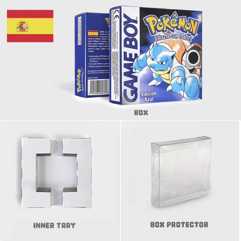 USA FRA NOE ESP ITA EUR Pokemon crystal gold silver red blue yellow Metallic FoilFinish Box Trey Manual label for GBC