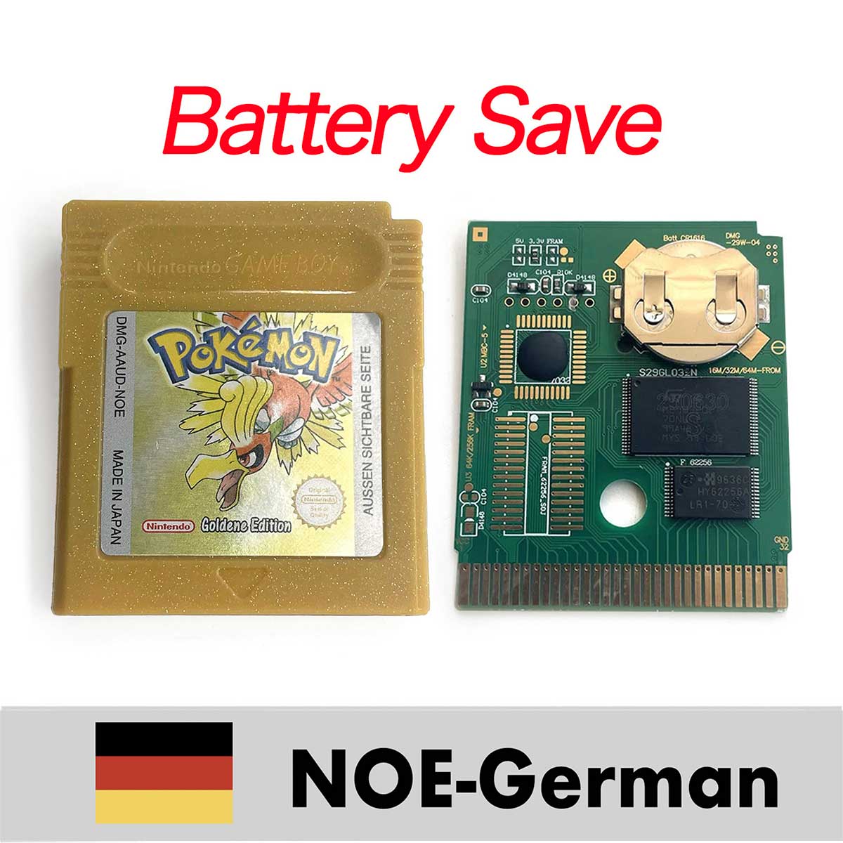 USA ITA NOE FRA ESP EUR version battery save cart pokemon crystal gold silver yellow red blue 16 bit Game Cartridge for GBC