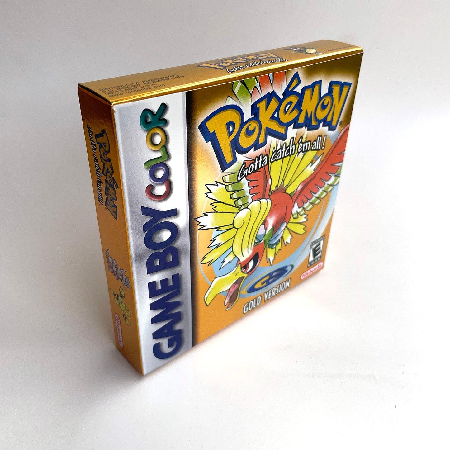 USA english IC save pokemon gold version RTC Flash cart Battery save gold Manual cartridge with tray box for gbc game boy color