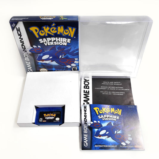 pokemon Sapphire version cartridge with tray box manual for gba game boy advance