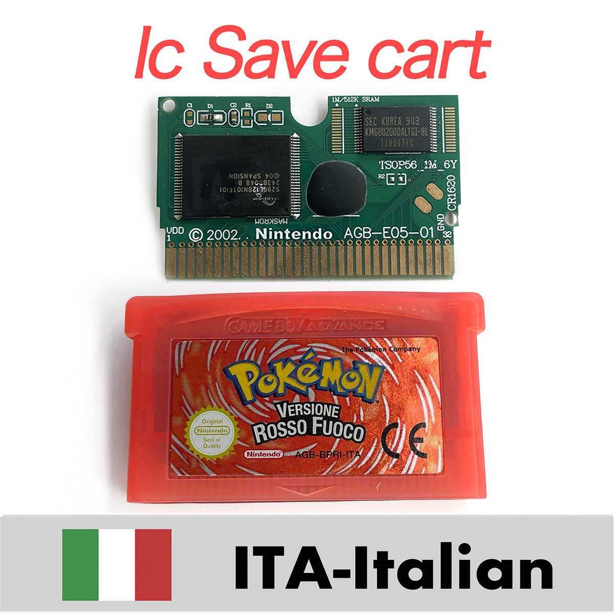 USA ESP NOE FRA EUR ITA IC Save cart Pokemon Emerald,firered,ruby,sapphire,leafgreen Game Cartridge for GBA multiple languages