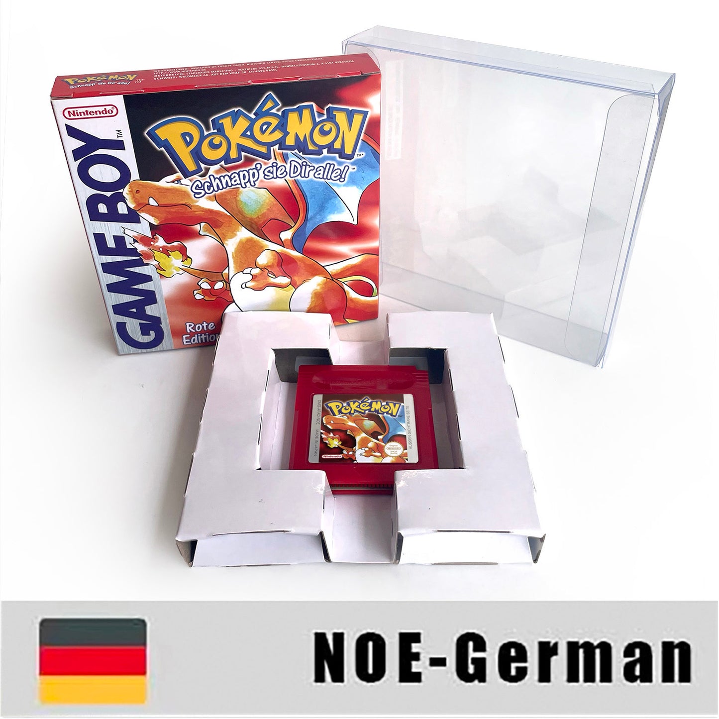gbc game NOE German pokemon red version Battery save no RTC Flash pokemon rot cartridge with tray box gbc game boy color