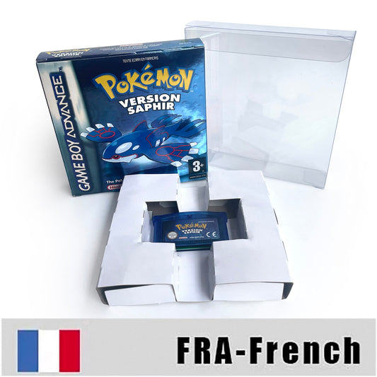 FRA French IC save rtc flash cart Real Time Clock pokemon Saphir version box with tray Nintendo game cartridge for gba  game boy advance
