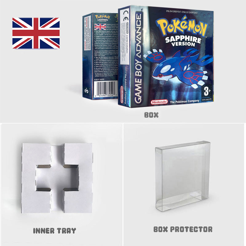 USA NOE FRA EUR ESP ITA Pokemon Emerald Ruby Leafgreen Sapphire Firered Nintendo Metallic Holographic BOX for GBA multiple languages