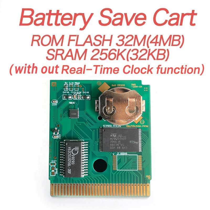 Game Cartridge (PCB battery save) cart for Gameboy games gbc