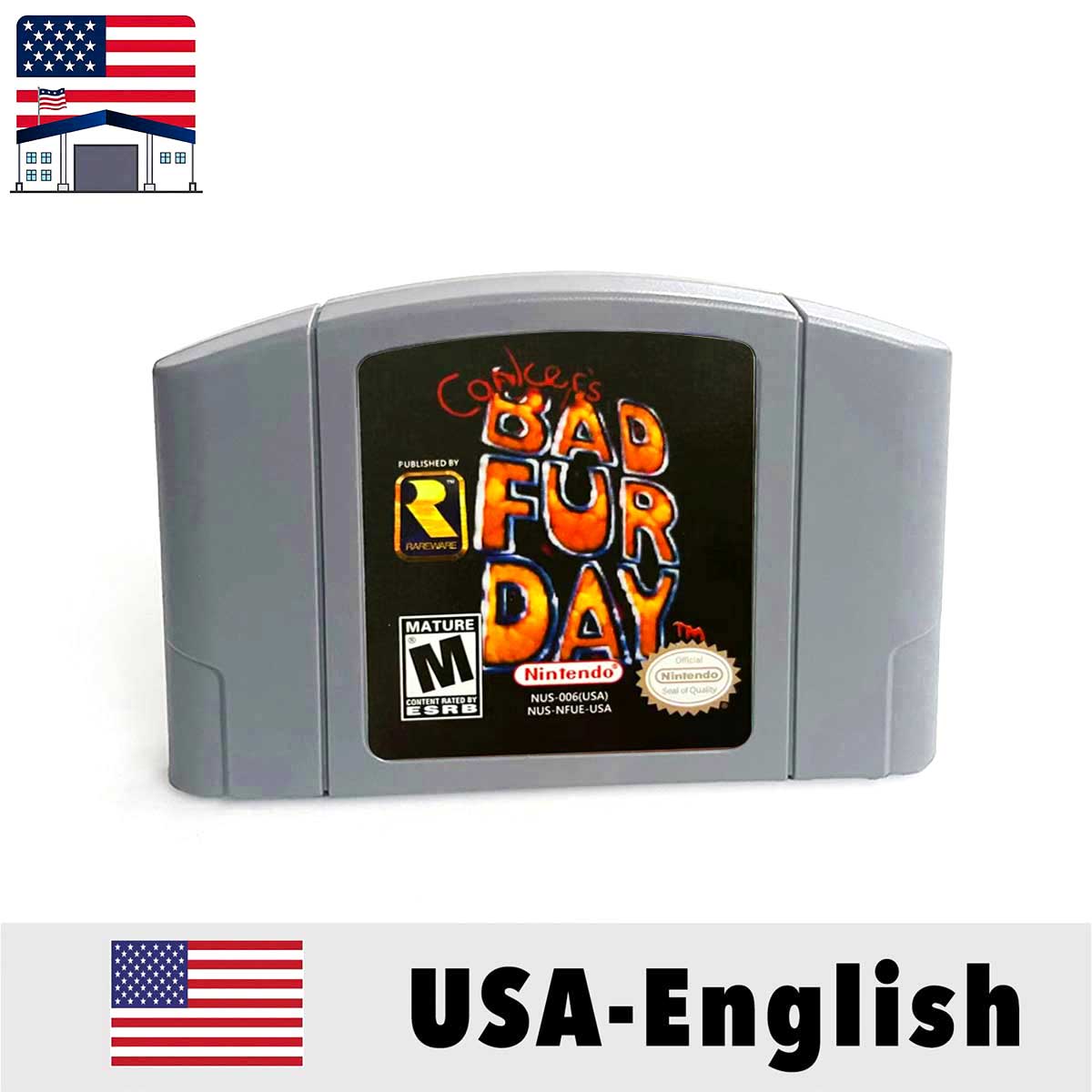 （Shipped From The United States) GolenEye Earthwork Jim 3D Conkers Bad Fur Day Donkey Kong 64 USA NTSC Version English Retro Video Game Consoles 64bit Game Cartridge for N64