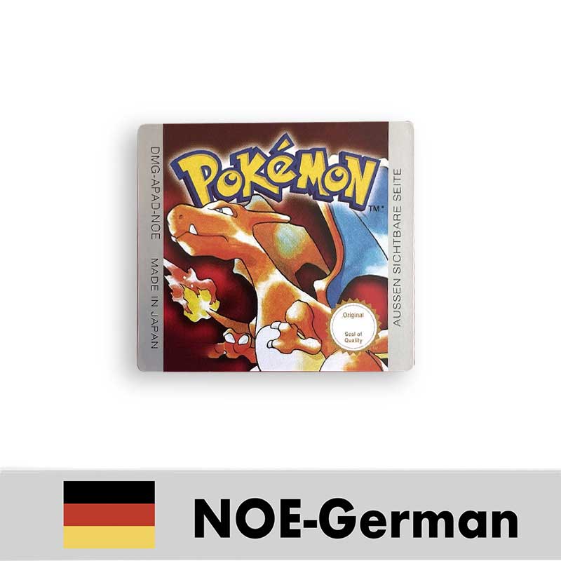 USA FRA NOE ESP ITA EUR Pokemon crystal gold silver red blue yellow Metallic FoilFinish Box Trey Manual label for GBC