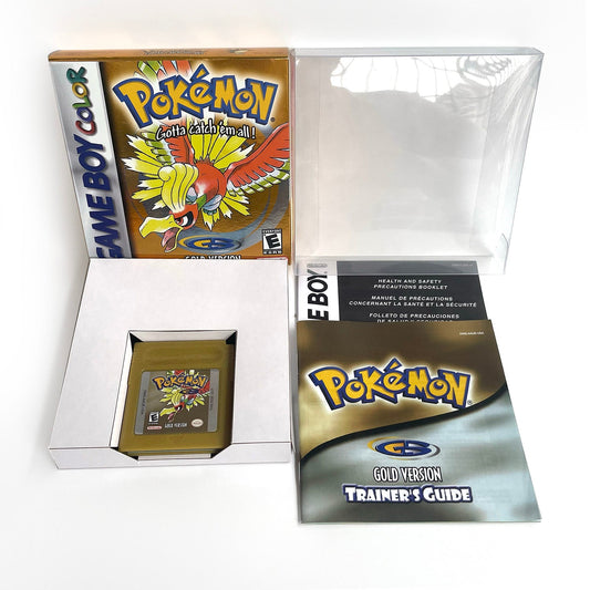 USA english IC save pokemon gold version RTC Flash cart Battery save gold Manual cartridge with tray box for gbc game boy color