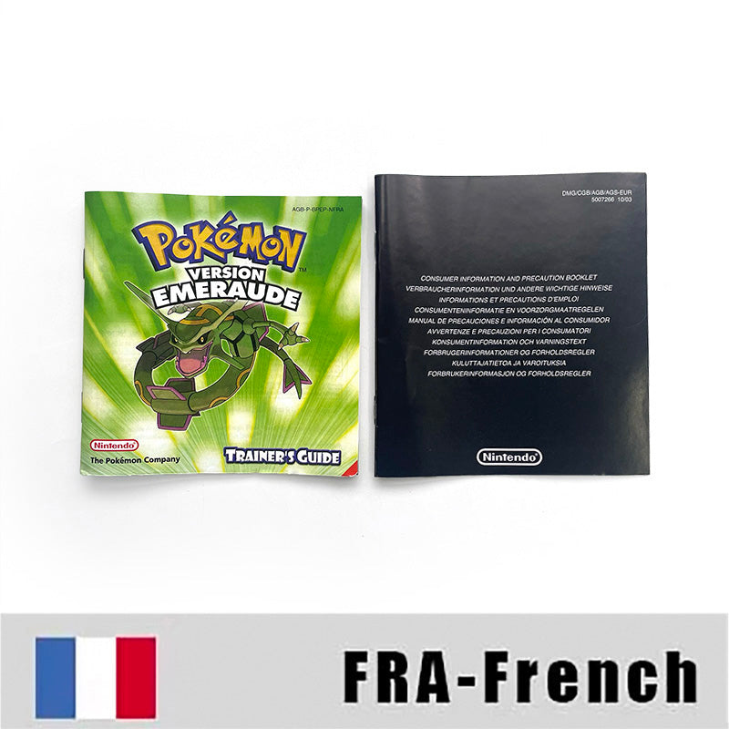 FRA French IC save rtc flash cart Real Time Clock pokemon emerald sealed manual box with tray Nintendo game cartridge for gba game boy advance