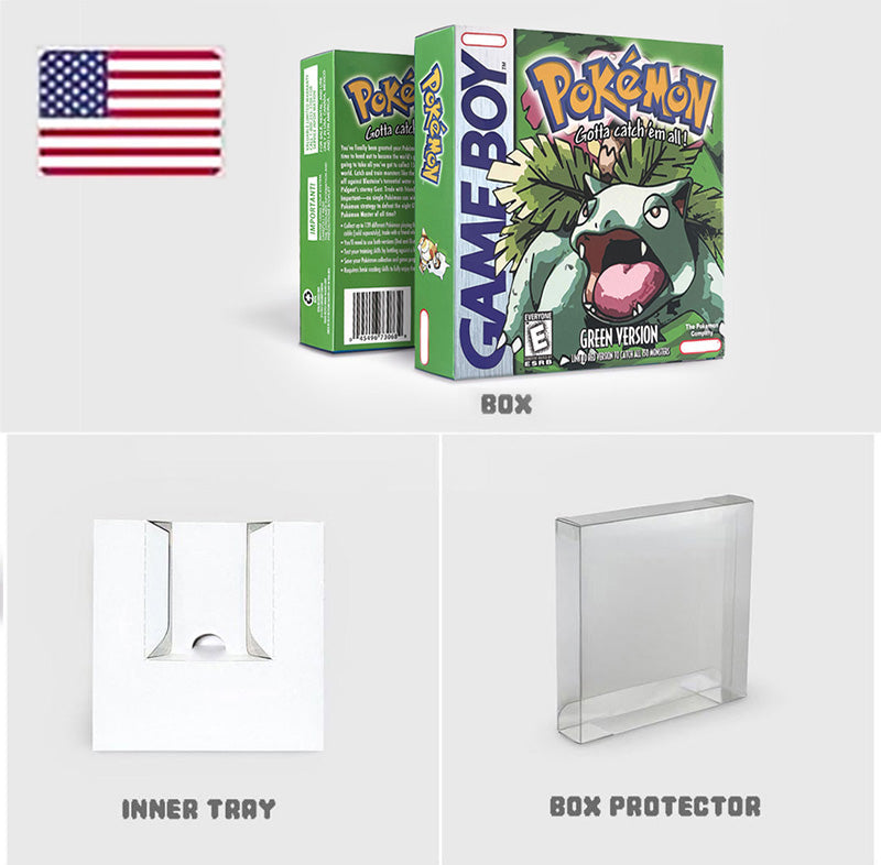 NOE ITA USA EUR ESP yellow green red gold crystal blue silver Pokemon Series Nintendo Metallic Holographic BOX trey for GBC