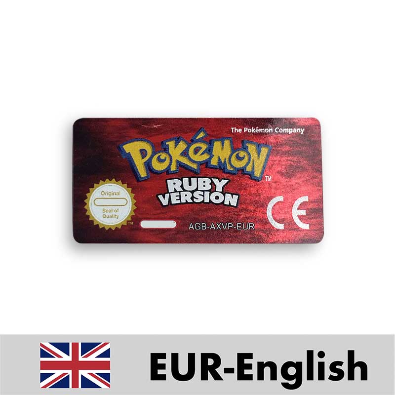 USA FRA NOE ESP ITA EUR Pokemon Emerald Sapphire Leafgreen Ruby Firered Metallic FoilFinish Box Trey Manual label for GBA