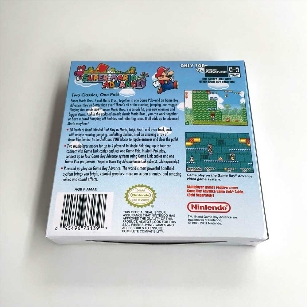 USA Englsih Super Mario Acvance 1 Game Cartridge Nintendo Tray Box for Gba Game Boy Advance