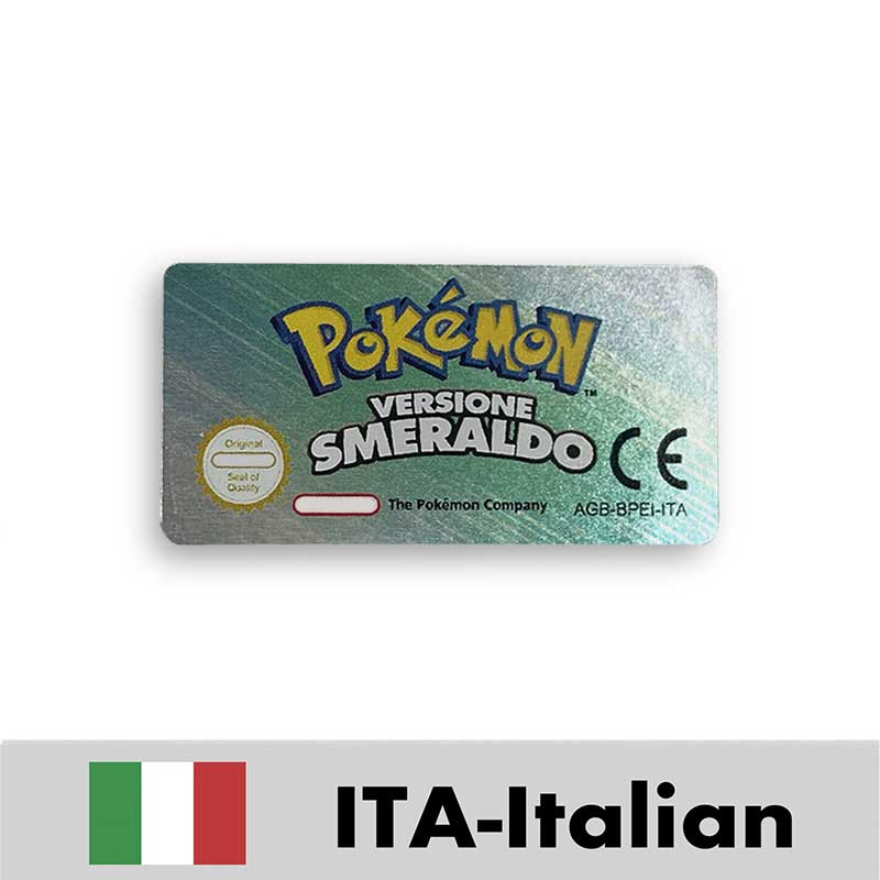 USA FRA NOE ESP ITA EUR Pokemon Emerald Sapphire Leafgreen Ruby Firered Metallic FoilFinish Box Trey Manual label for GBA