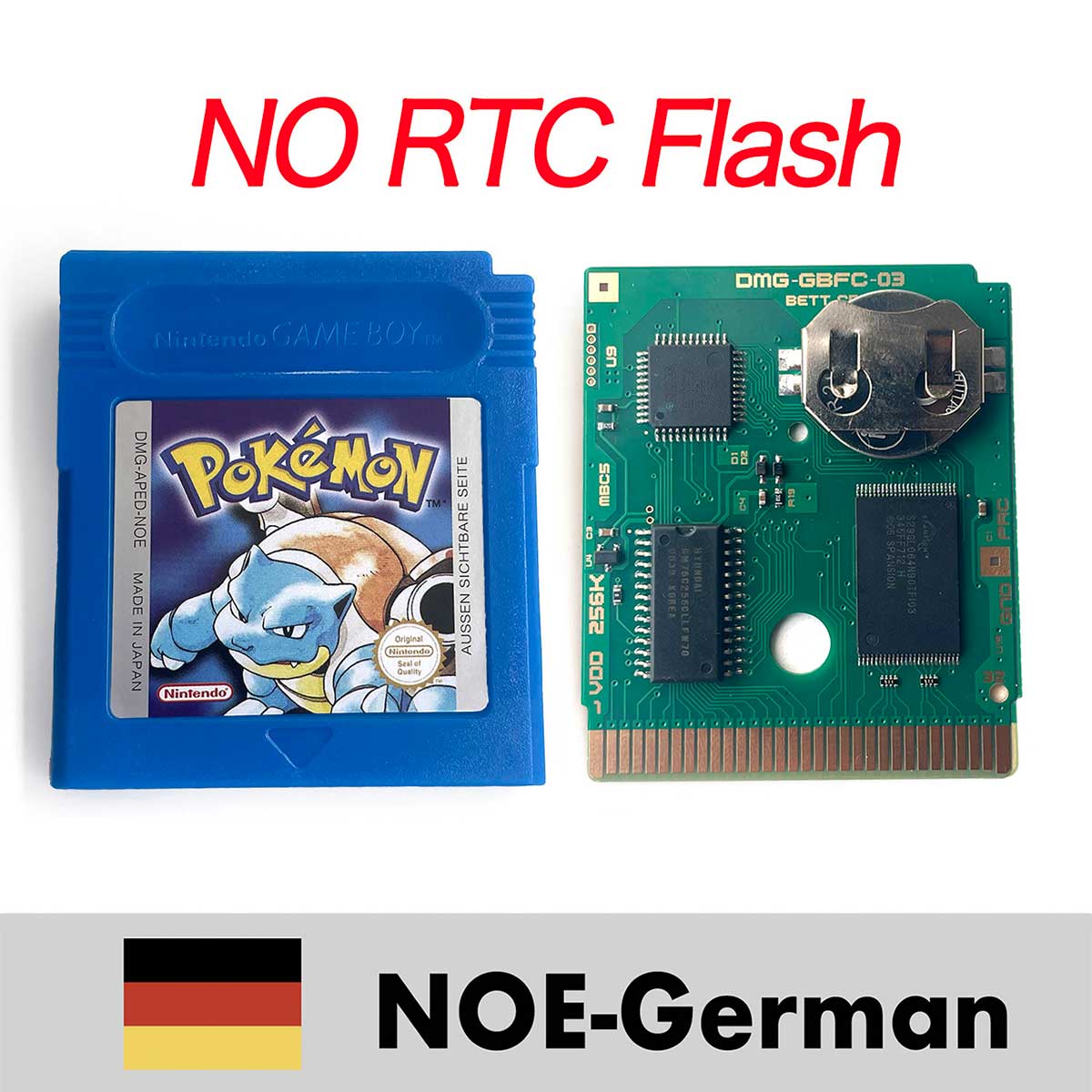 USA ITA NOE FRA ESP EUR version pokemon RTC Flash crystal gold silver NO RTC yellow red blue 16 bit Game Cartridge for GBC